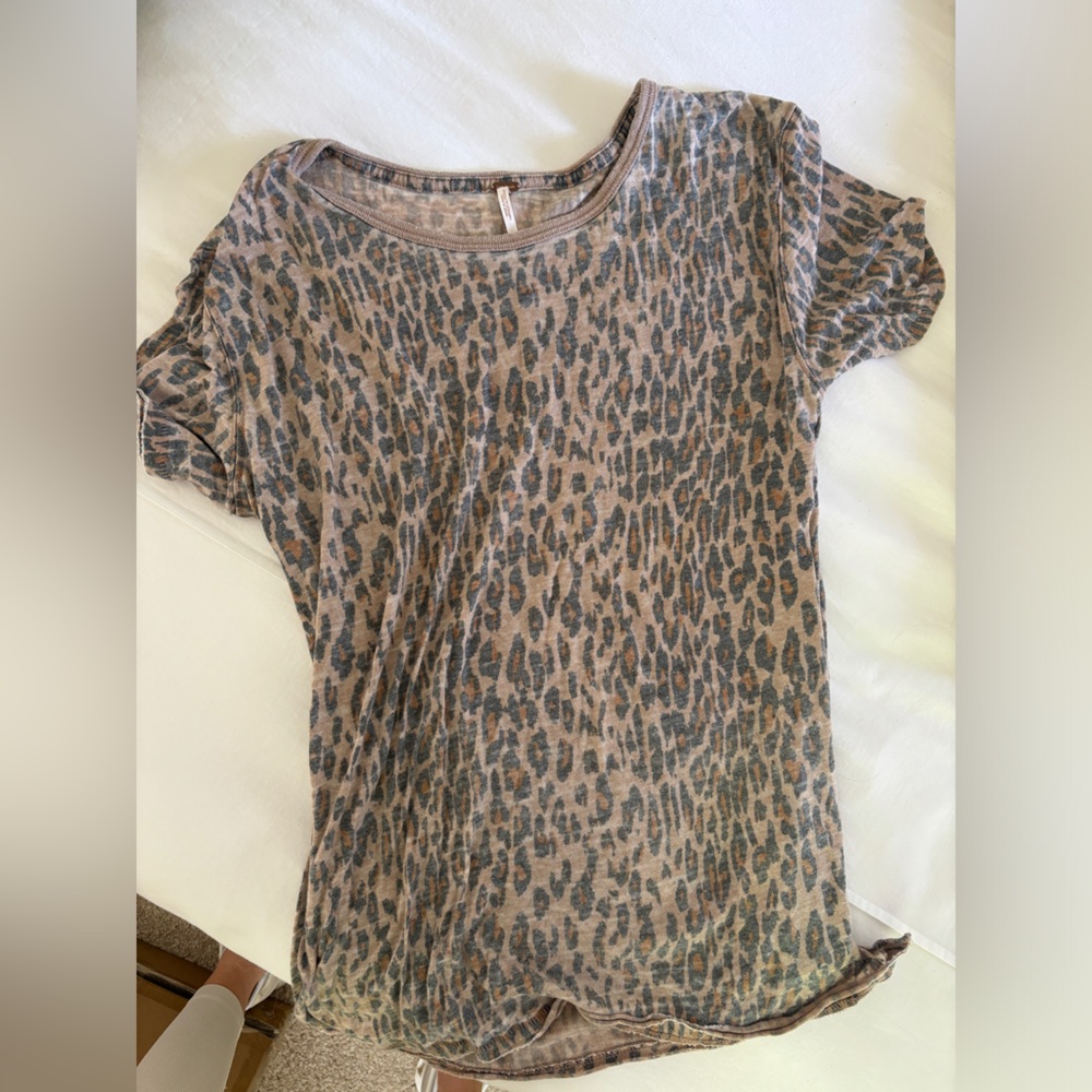 Free people cheetah print tee